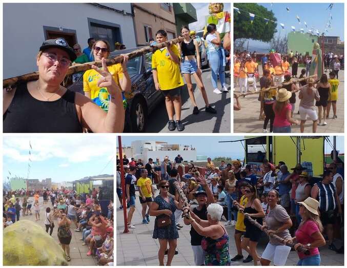 Collage de fotos de los actos celebrados este domingo en Caserones Altos/TA.